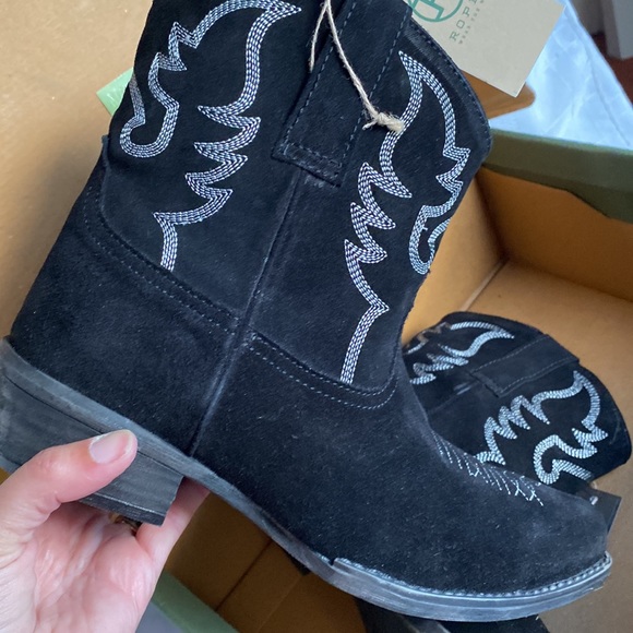Roper Womens Dusty Black Cowboy Western Boots Size 7.5 Medium (B M) (3587231) - Picture 9 of 13